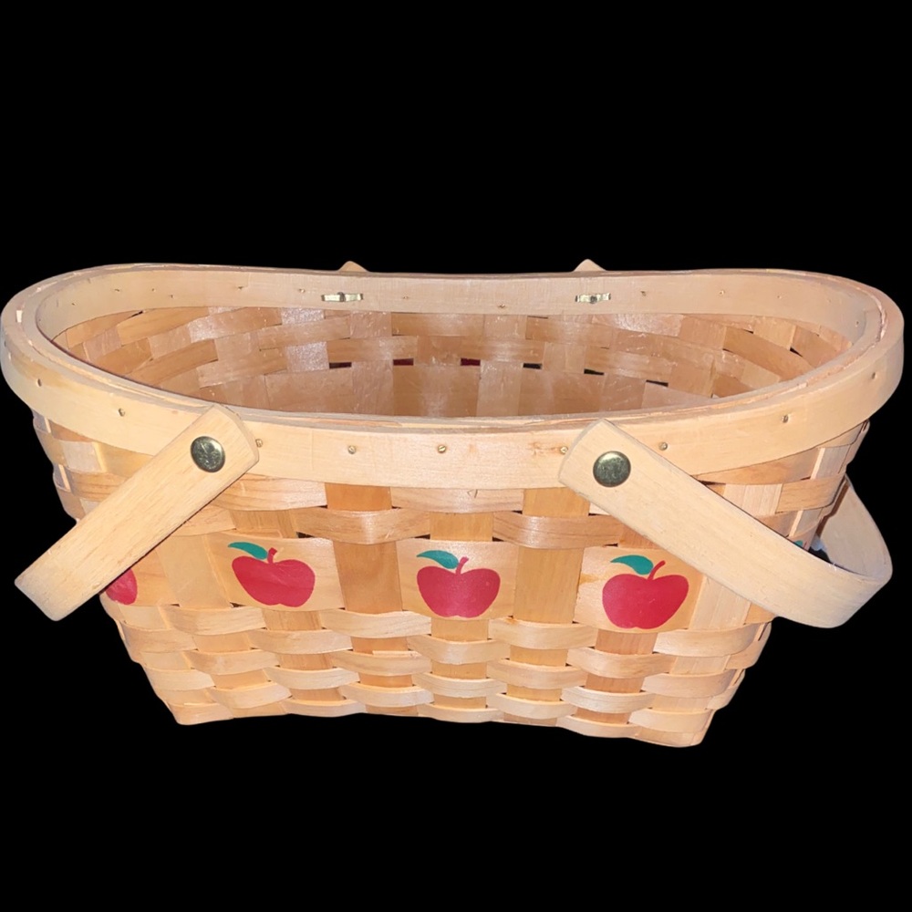 Basket red apple detail country | farm kitchen dining decor 🍎